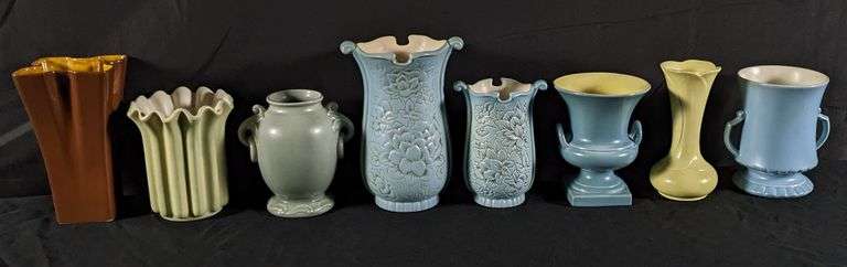 8 PIECES ASSORTED RED WING ART POTTERY MID CENTURY MODERN MCM