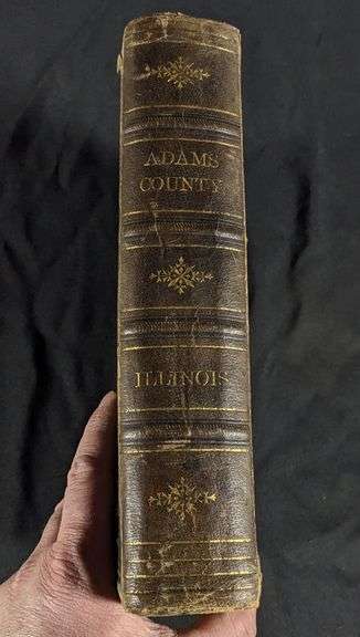 1892 LEATHER CLAD BOOK ADAMS COUNTY ILLINOIS PORTRAIT & BIOGRAPHICAL RECORD