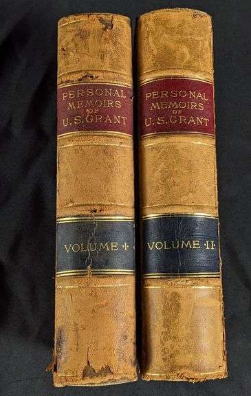 1ST EDITION 1885 LEATHER BOUND PERSONAL MEMOIRS OF U.S. GRANT VOLUME I & II
