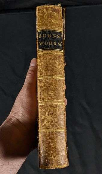 1835 ROBERT BURNS POET POETRY JAMES CURRIE M.D. LEATHER CLAD ANTIQUE BOOK