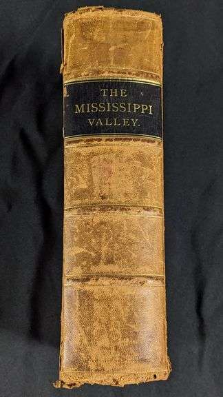 1880 THE MISSISSIPPI VALLEY C.B. WALKER HISTORICAL LEATHER CLAD ANTIQUE BOOK