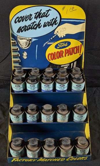 FORD MOTOR COMPANY TOUCH UP PAINT TIN RACK DISPLAY SIGN
