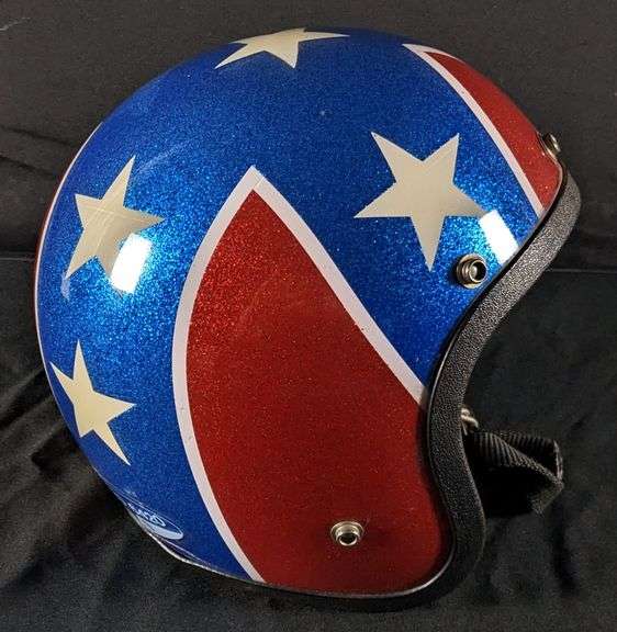 VINTAGE 1970'S REBEL FLAG GLITTER MOTORCYCLE HELMET
