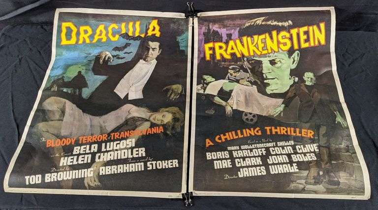 1970'S REPRINT MOVIE POSTERS DRACULA & FRANKENSTEIN
