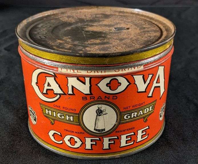 1# TIN LITH CAN CANOVA HIGH GRADE COFFEE MEMPHIS TENNESSEE