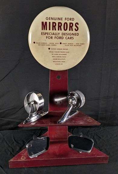 GENUINE FORD MIRRORS FOR FORD CARS TIN DISPLAY RACK SIGN