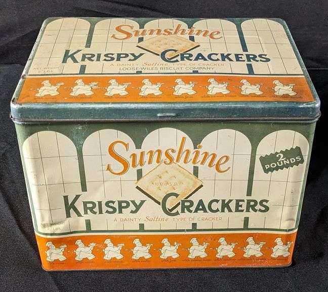 2# TIN LITHO BIN SUNSHINE KRISPY CRACKERS LOOSE-WILES BISCUIT CO