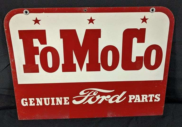 TIN SIGN FOMOCO GENUINE FORD PARTS (2 SIDED)