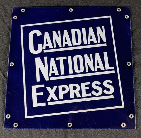PORCELAIN SIGN CANADIAN NATIONAL EXPRESS (CANADIAN NATIONAL RAILWAY)