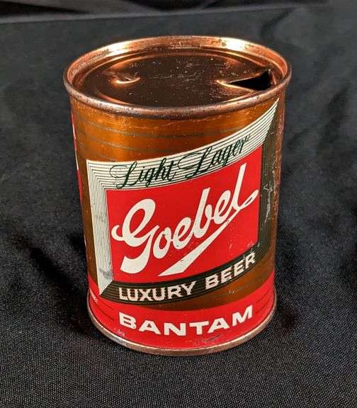 8 OZ FLAT TOP CAN GOEBEL LIGHT LAGER LUXURY BEER BANTAM GOEBEL BREWING CO