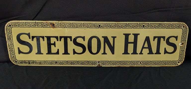 PORCELAIN SIGN STETSON HATS