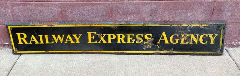 PORCELAIN SIGN RAILWAY EXPRESS AGENCY