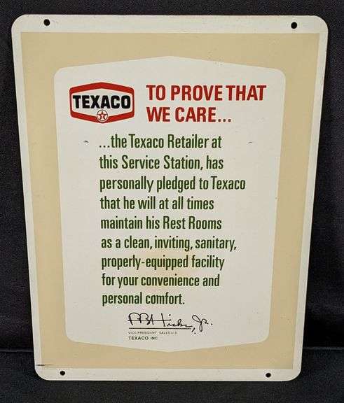 DOUBLE SIDED TEXACO REST ROOM SIGN