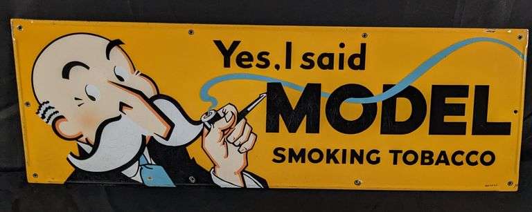 PORCELAIN SIGN YES I SAID MODEL SMOKING TOBACCO