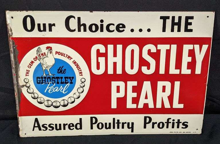 EMBOSSED TIN SIGN OUR CHOICE ... THE GHOSTLEY PEARL