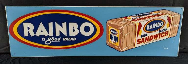 RAINBOW SLICED WHITE BREAD MASONITE SIGN