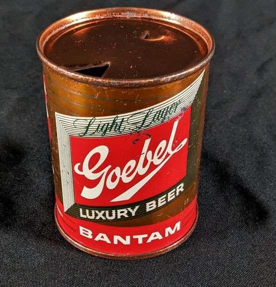 8 OZ FLAT TOP CAN GOEBEL LIGHT LAGER LUXURY BEER BANTAM GOEBEL BREWING CO