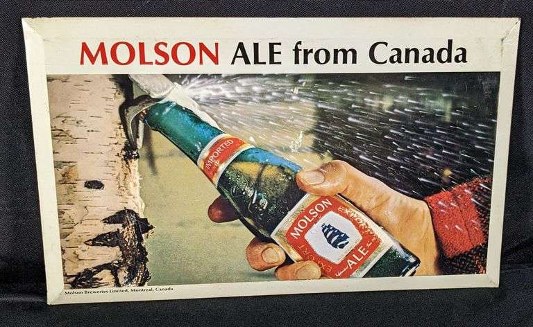 TOC TIN BEER SIGN MOLSON ALE FROM CANADA