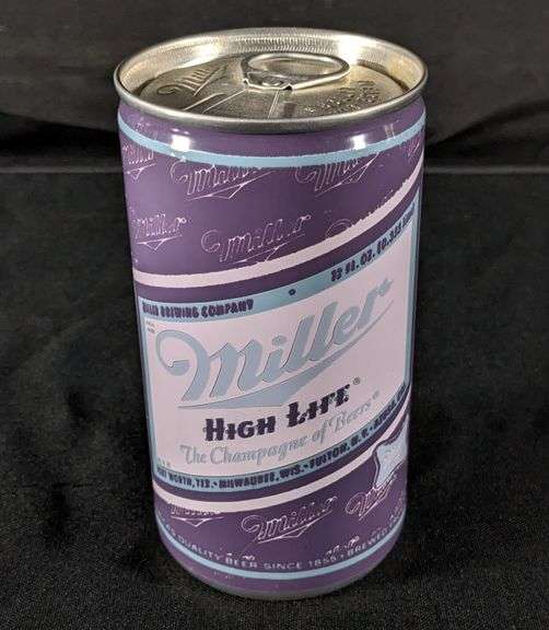 TEST CAN PULL TAB MILLER HIGH LIFE BEER MILWAUKEE PURPLE