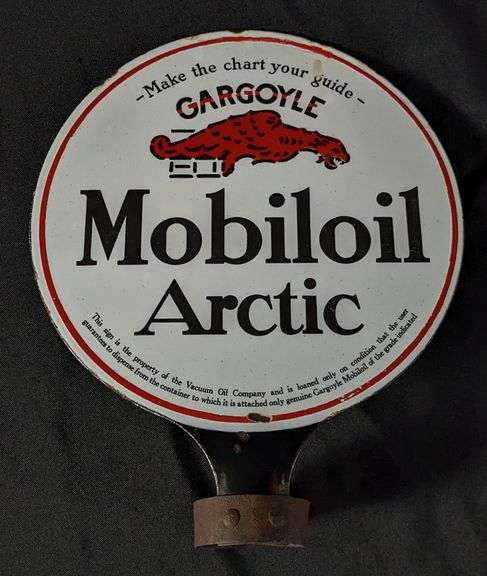 PORCELAIN LUBESTER PADDLE SIGN MOBIL GARGOYLE MOBILOIL ARCTIC