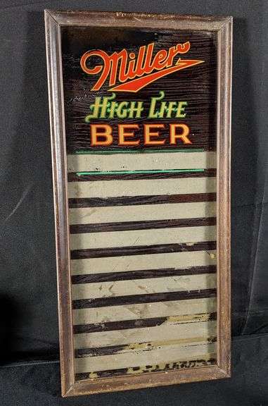 RPOG GLASS MENU BOARD SIGN MILLER HIGH LIFE BEER