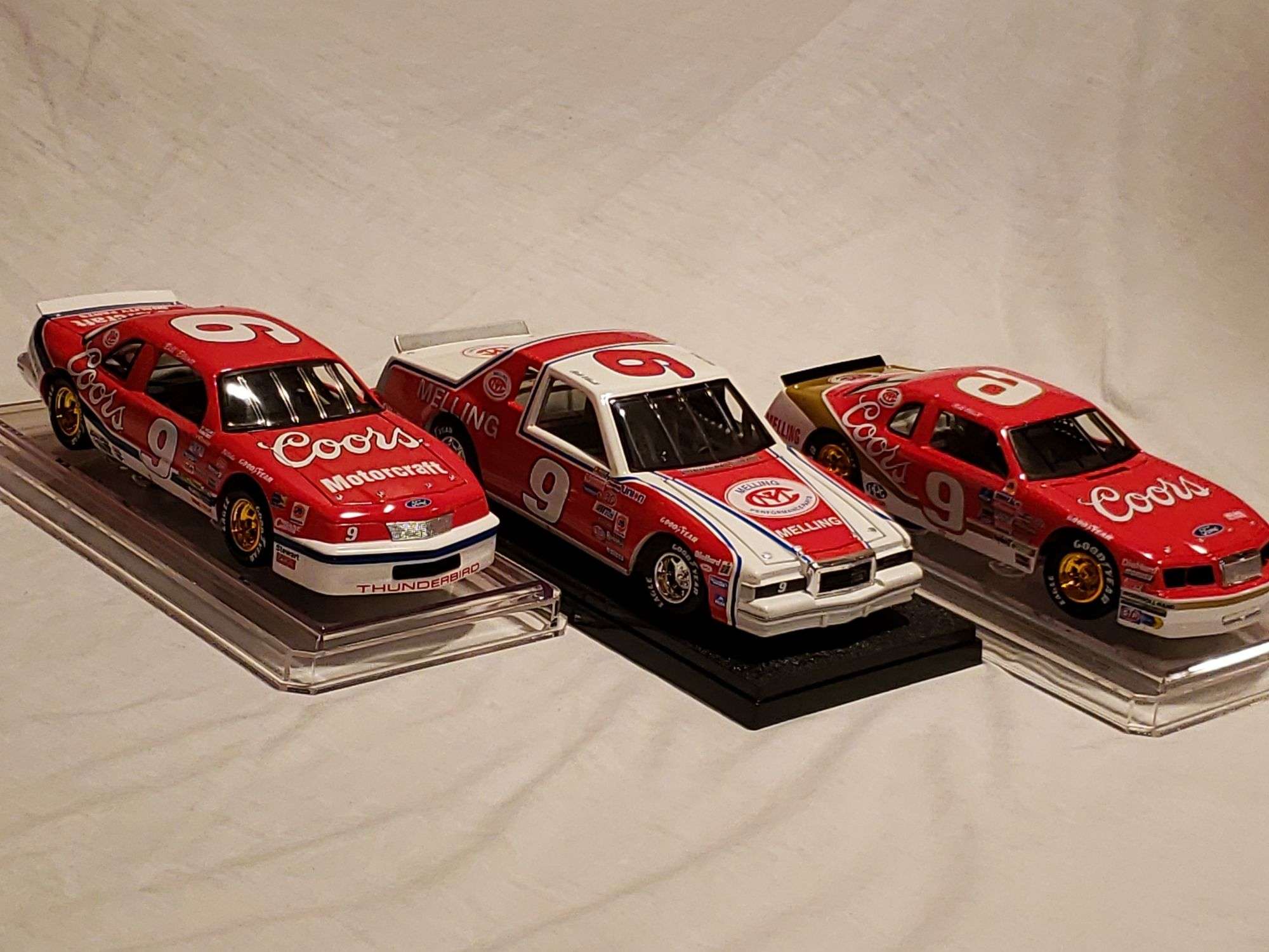 3) 1:24 Scale ACTION Stock Cars: #9 Bill Elliott Coors