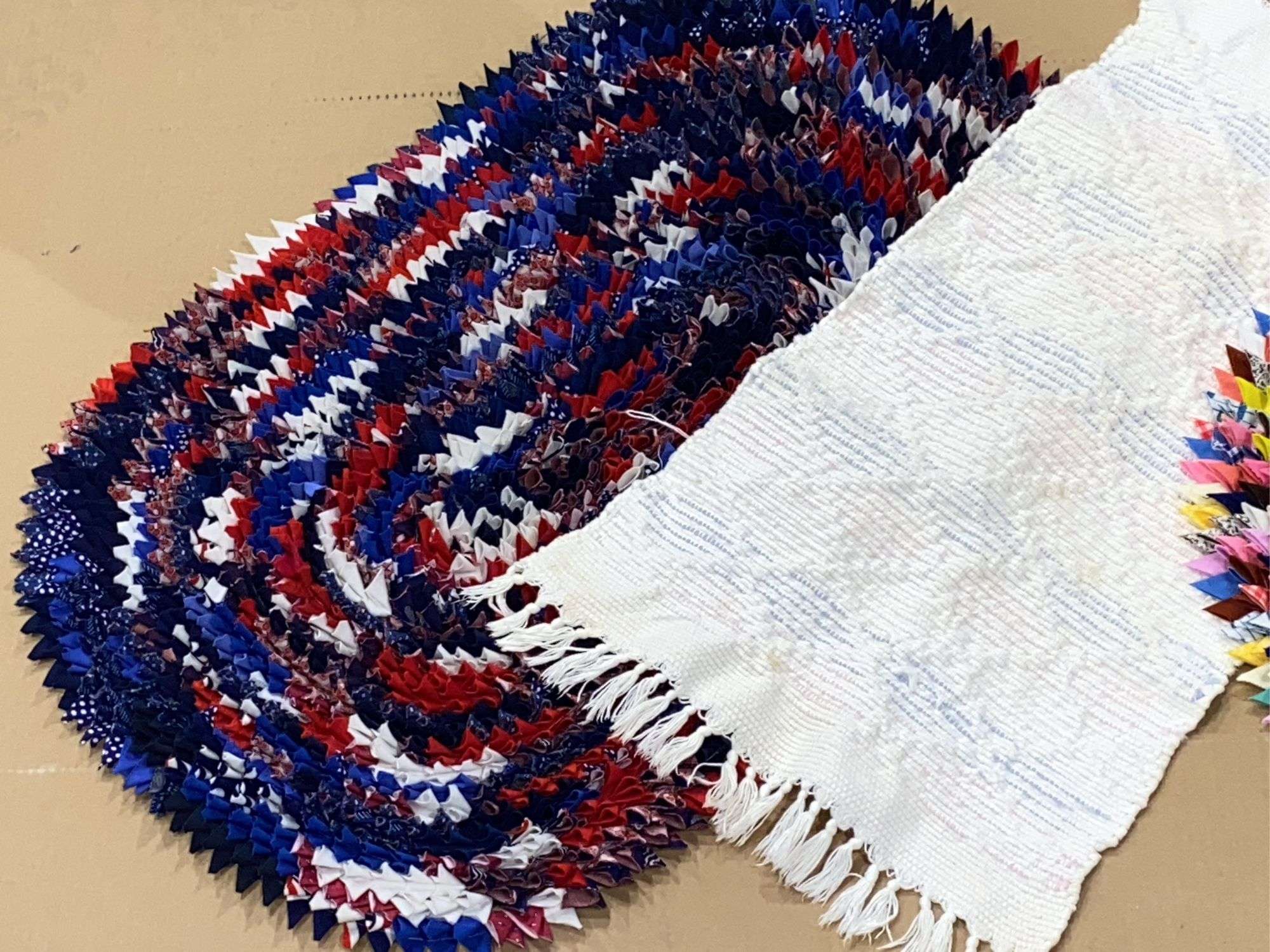 2) Scrappy Rag Rugs and Woven Rug - McLaughlin Auctioneers, LLC