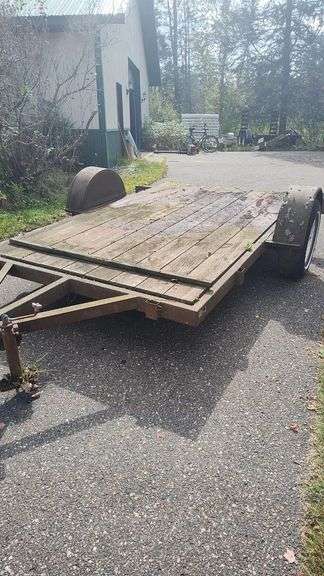 Flatbed Utility Trailer, 12' x 6',single Axle, Wood Deck, Ball Hitch