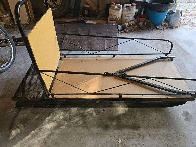 Utility Sled with Metal Frame and Wooden Base, Approx. 72†Length, Black/Brown