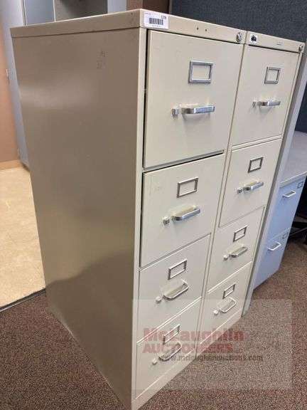 2 Four Drawer Filing Cabinets McLaughlin Auctioneers LLC mc bid com