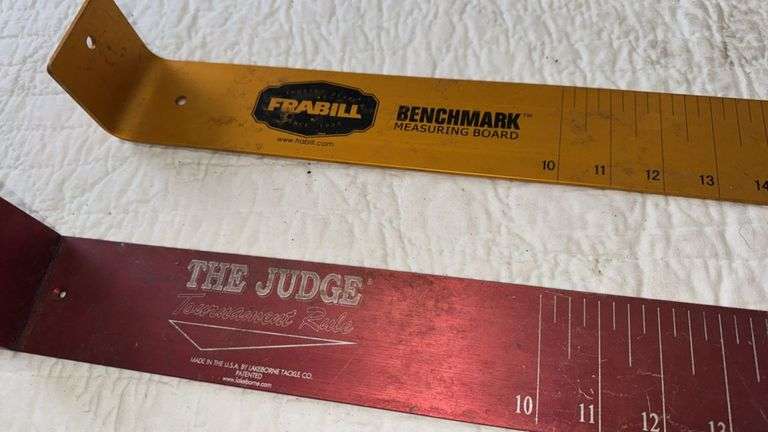 Frabill Benchmark Fish Measuring Board, 22 Inches, Aluminum, Yellow and Red