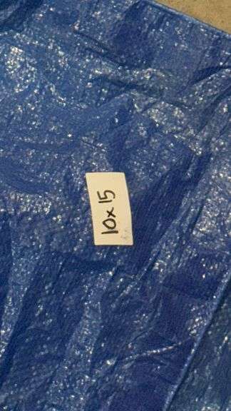 Blue 10x15 ft Polyethylene Tarp, Waterproof, Reinforced Hem, Grommet Spacing