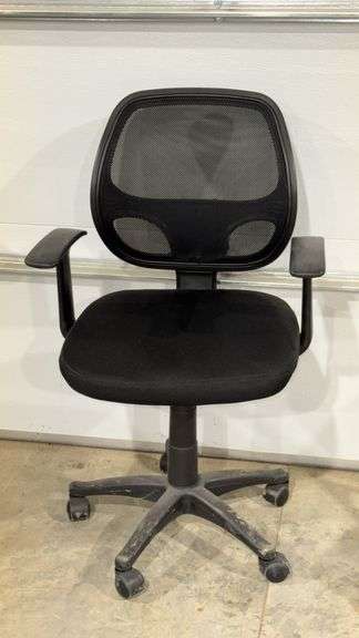 Black Office Chair, Mesh Backrest, Swivel, Adjustable Height