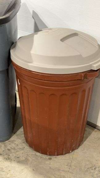 Rubbermaid BRUTE Rollout Trash Can, 50 Gallons, Gray and Black