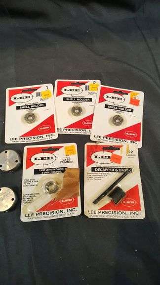 Lee Precision Shell Holder, Case Trimmer, Decapper & Base, .22 Caliber