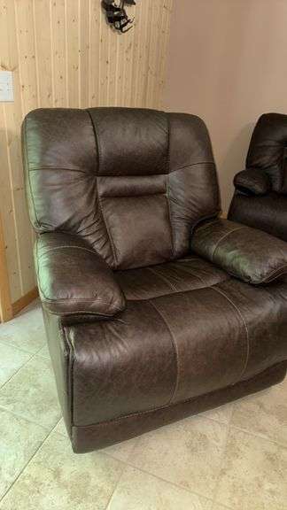 Dark Brown Power Recliner Chair, Leather/Faux Leather, Electrical