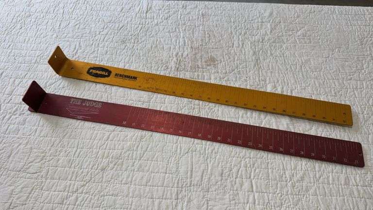 Frabill Benchmark Fish Measuring Board, 22 Inches, Aluminum, Yellow and Red