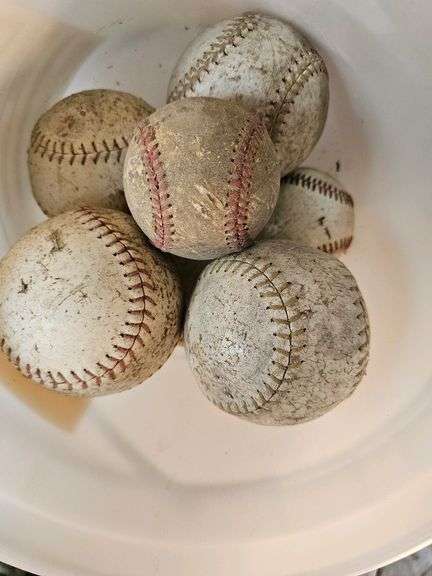 Baseballs, White with Red and Black Stitching