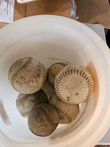 Baseballs, White with Red and Black Stitching