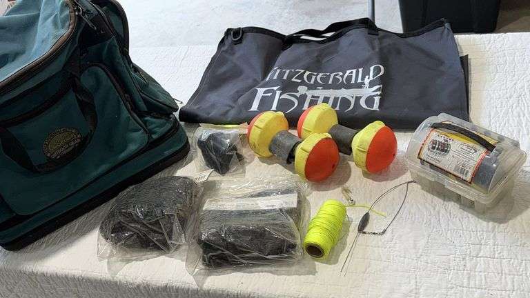 Cabela's Fitzgerald Fishing Gear Set with Bag, Landing Net, Floats, and Line
