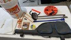 Ice Fishing Gear Set with Seaguar Line, Rod Bag, Auger Anchors, Tip-Up