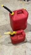 Red Gasoline Containers, 5 Gallon & 1.25 Gallon Capacity, High-Density Polyethylene