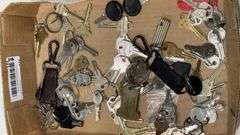 Large Lot of Miscellaneous Metal Keys and Keychains