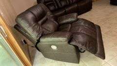 Dark Brown Power Recliner Chair, Leather/Faux Leather, Electrical
