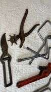 Vintage Hand Tools Set with Brace Drills, Pipe Wrench, Pliers, Pruning Shears