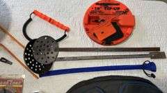 Ice Fishing Gear Set with Seaguar Line, Rod Bag, Auger Anchors, Tip-Up