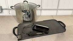 Stainless Steel Stockpot with Lid, Electric Griddle with Temperature Control