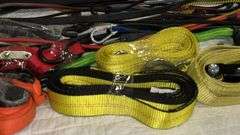 Tie Down Straps and Bungee Cords Set, Multiple Colors, Ratchet Mechanism