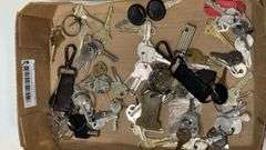 Large Lot of Miscellaneous Metal Keys and Keychains