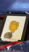 WWII American Defense Medal, Vietnam Veteran Cap, Flag in Display Case